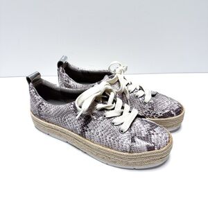 Treasure & Bond Payge Snakeskin Pattern Espadrille Lace Up Platform Sneakers